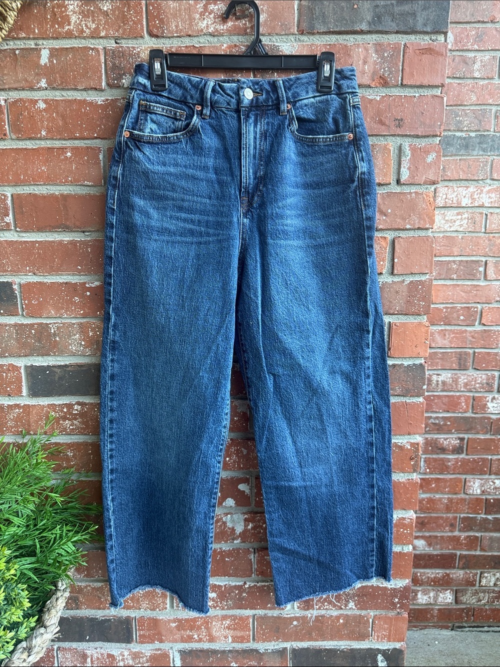 Forever 21 Dark Blue Denim Wide Leg Jeans